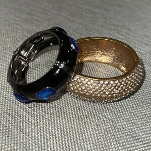 Pair of magnetic rhinestone bracelets fashion jewelry